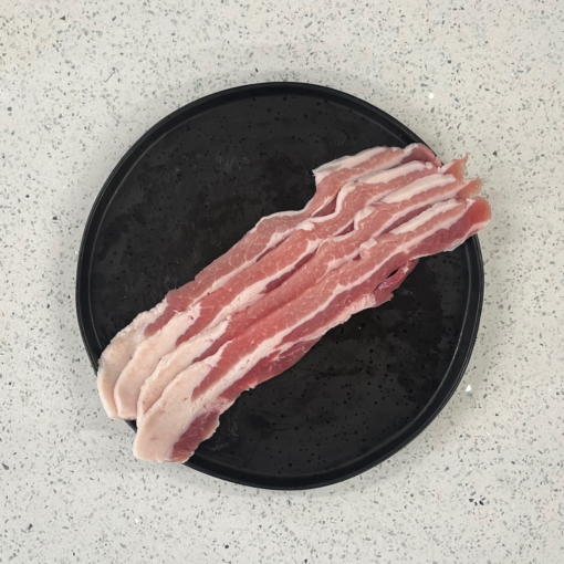 Home cure Unsmoked Streaky Bacon